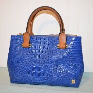 Kate Landry Cobalt Crocodile (Faux) Handbag